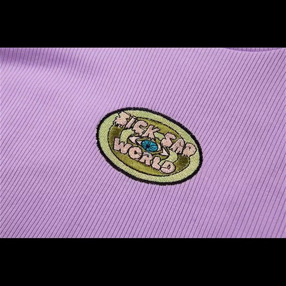 “SICK SAD WORLD” Mock-Turtleneck Crop Top - Picture 4 of 4